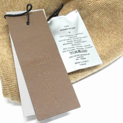 Dior Letter Logo Embroidery Cashmere Bi Ni Knit Cap Hat M Brown Gold