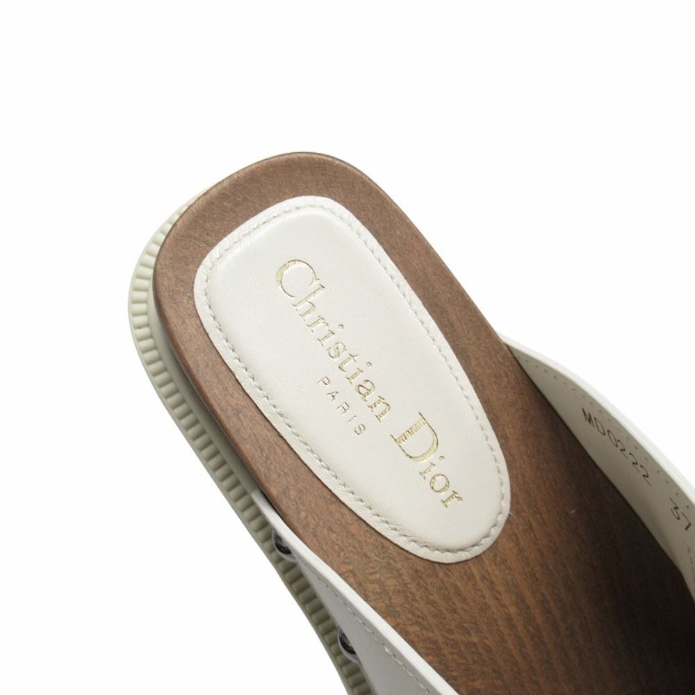 Dior Quake Leather Sandals Platform Shoes 37 White