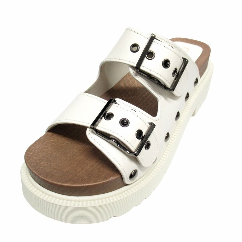 Dior Quake Leather Sandals Platform Shoes 37 White