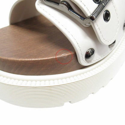 Dior Quake Leather Sandals Platform Shoes 37 White