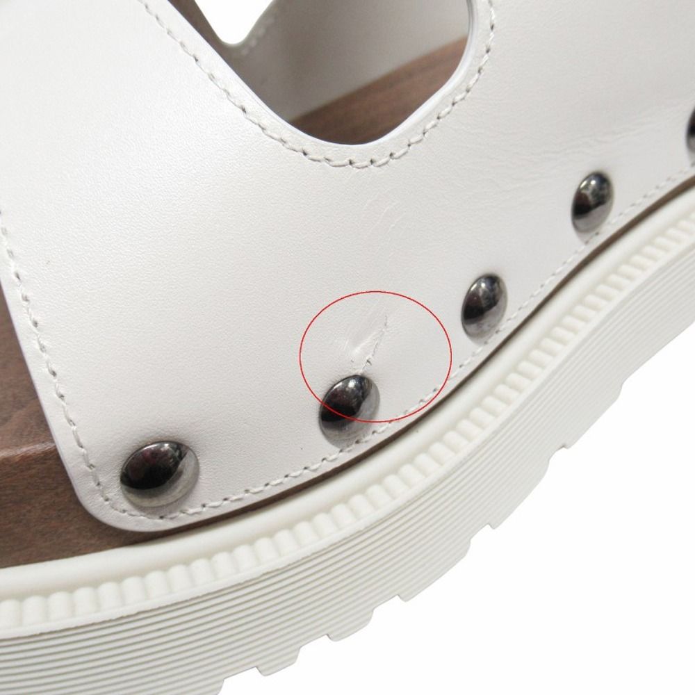 Dior Quake Leather Sandals Platform Shoes 37 White