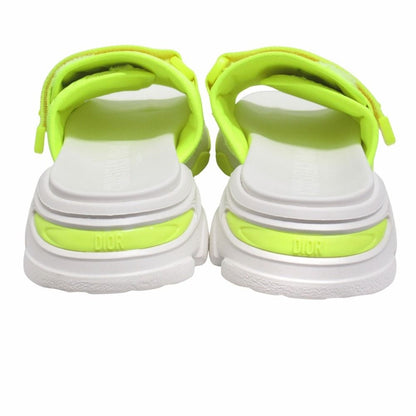 Dior D Wonder Slide Sandals Logo Belt Platform Shoes 38 Yellow