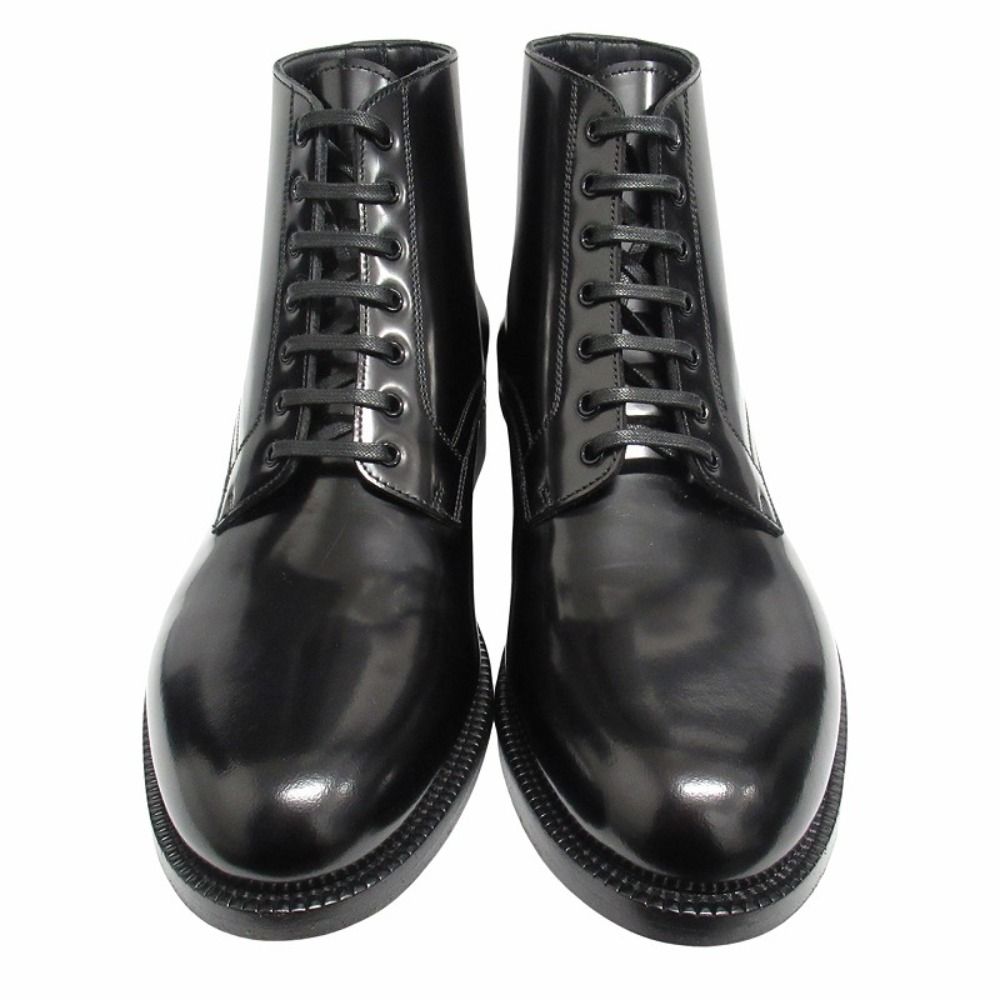 Celine Era Leather Short Boots Lace Up Shoes Hedi Slimane 36 Black
