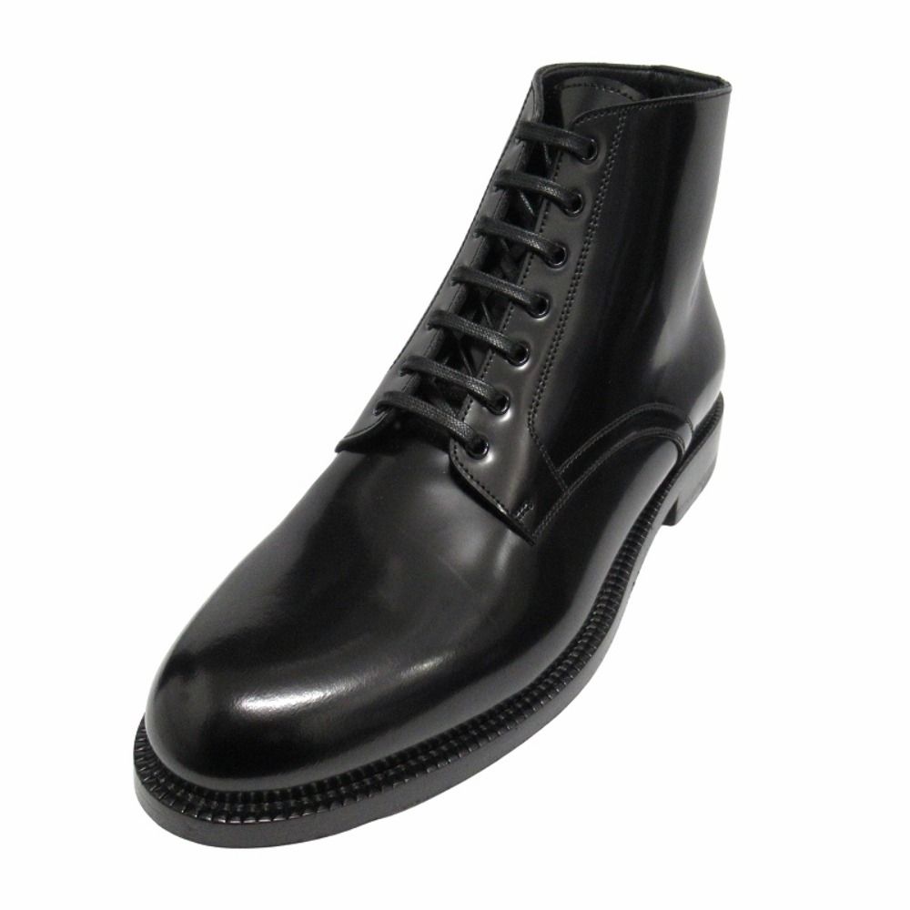 Celine Era Leather Short Boots Lace Up Shoes Hedi Slimane 36 Black