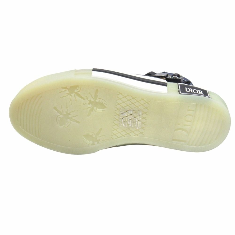 Dior High Top Logo Buckle Cut Sneakers Shoes 36 Navy