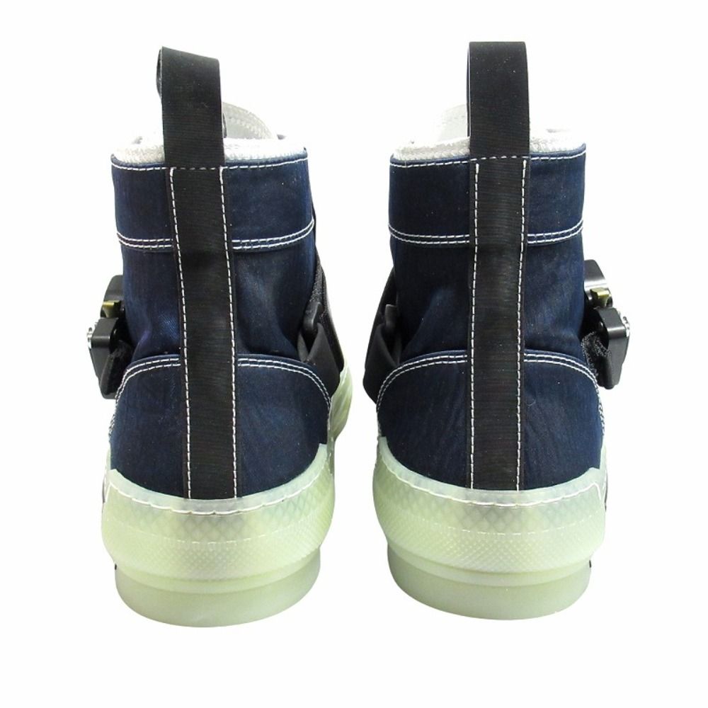 Dior High Top Logo Buckle Cut Sneakers Shoes 36 Navy