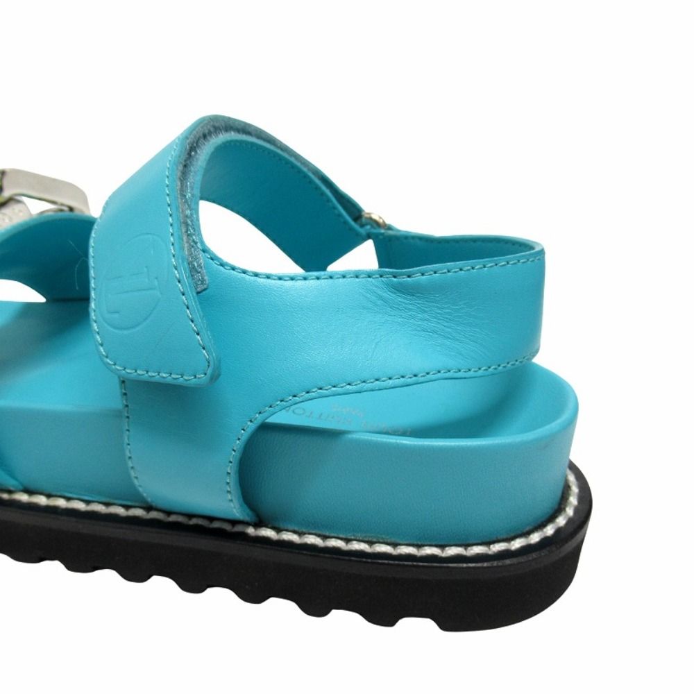 Louis Vuitton Paseo Line Chain Monogram Sandals Shoes Leather