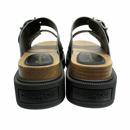 Dior Quake Leather Strap Sandals Shoes 37 Black