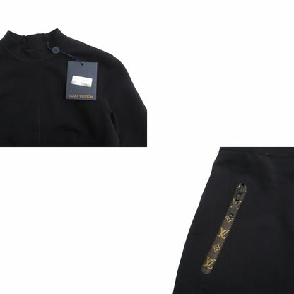 Louis Vuitton Monogram Zipper Dress High Neck Fit 34 Black