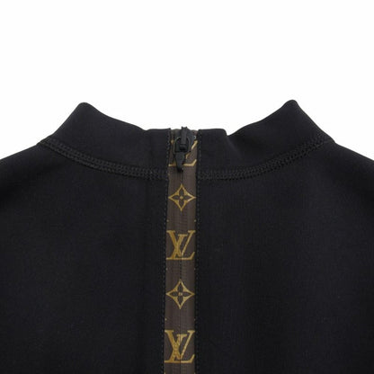 Louis Vuitton Monogram Zipper Dress High Neck Fit 34 Black