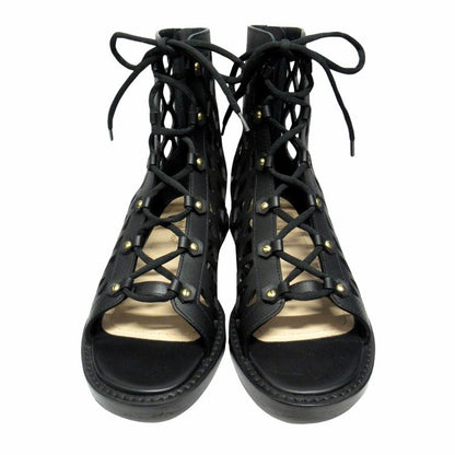 Dior D Trap Mesh Leather Sandals Boots Shoes 37 Black