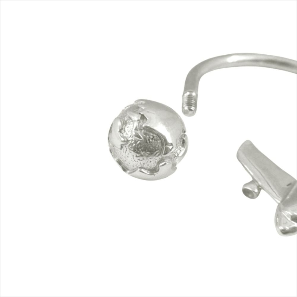 Tiffany & Co Polished Airplane Globe Key Ring Key Holder Silver
