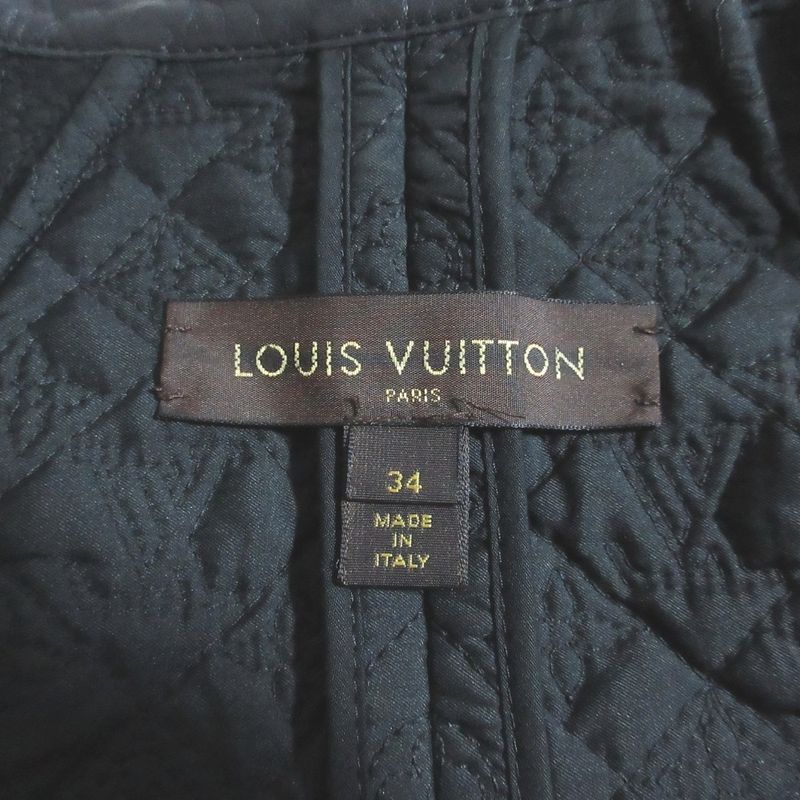 Louis Vuitton Leather Switch Monogram Quilted Jacket 34 Black