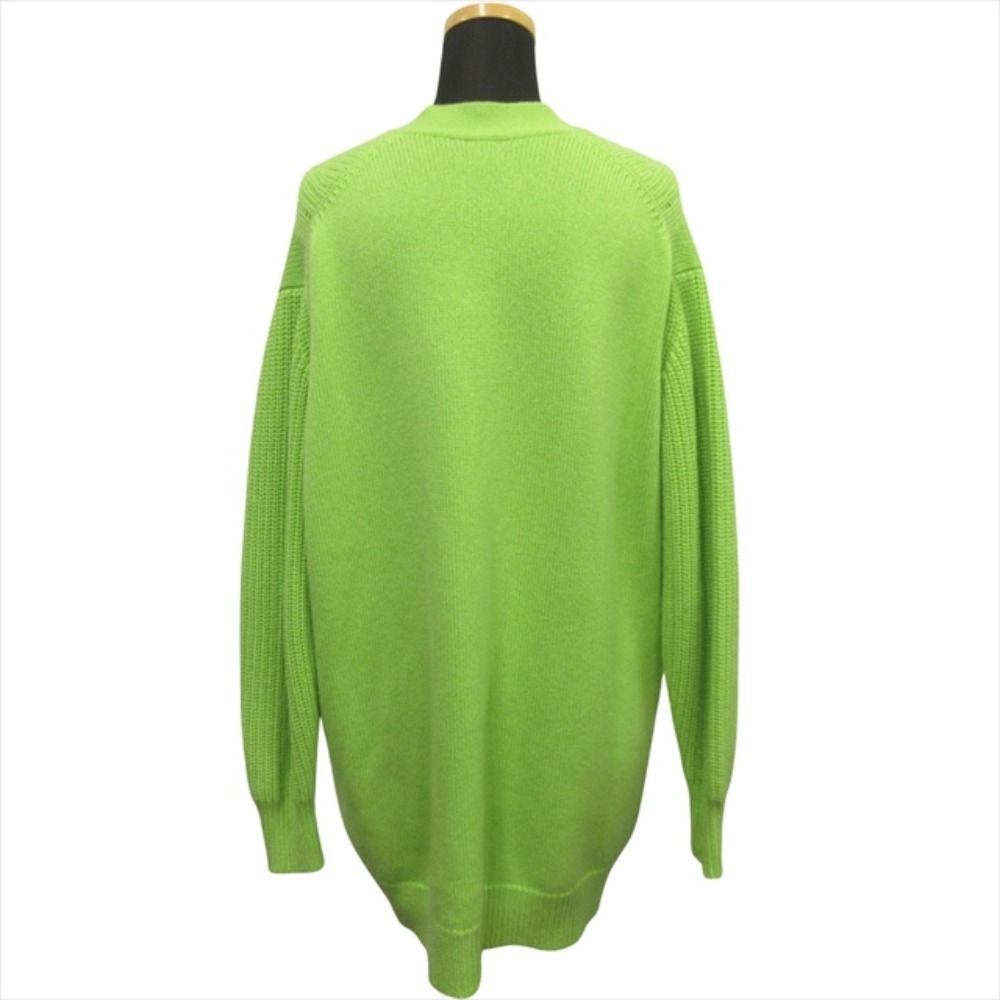 Hermes Series Button Oversize Cardigan Knit Sweater Cashmere Cotton 34 Green