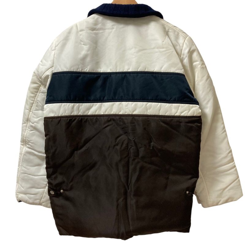 Dolce & Gabbana Knit Contrast Patted Nylon Jacket 48 Brown White Navy