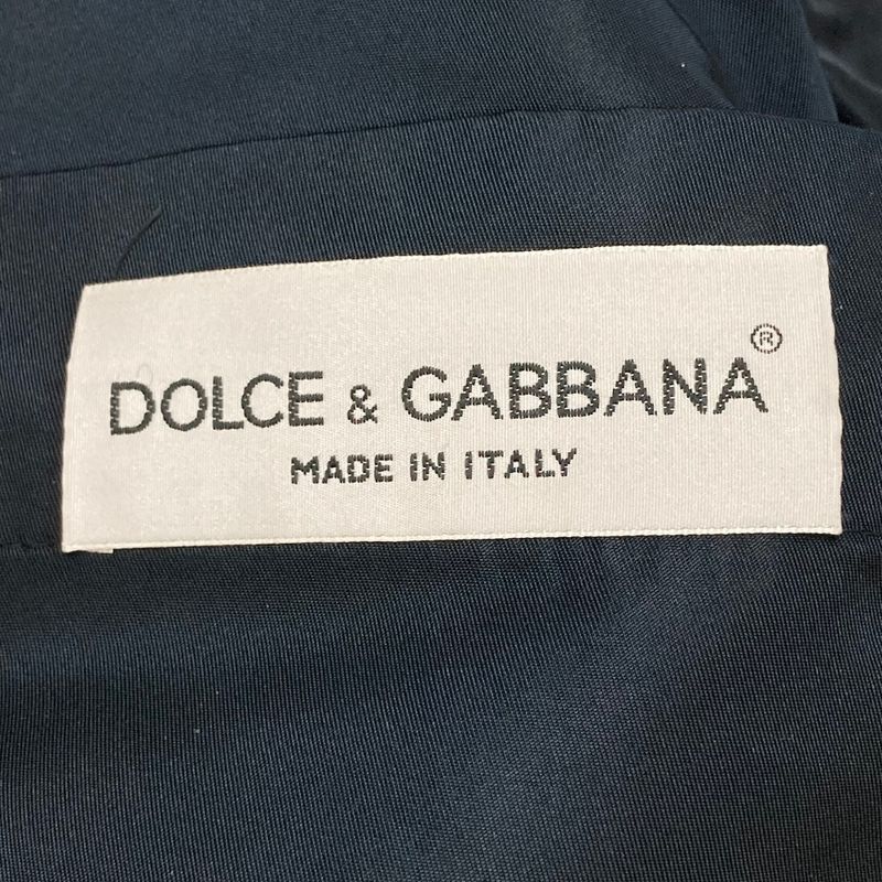 Dolce & Gabbana Knit Contrast Patted Nylon Jacket 48 Brown White Navy