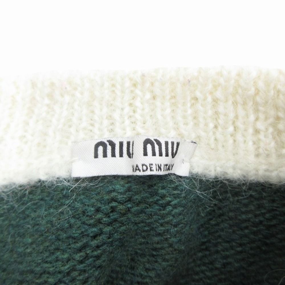 Miu Miu Landscape Intarsia Sweater Knit Top Long Sleeve Archive 40 Green White