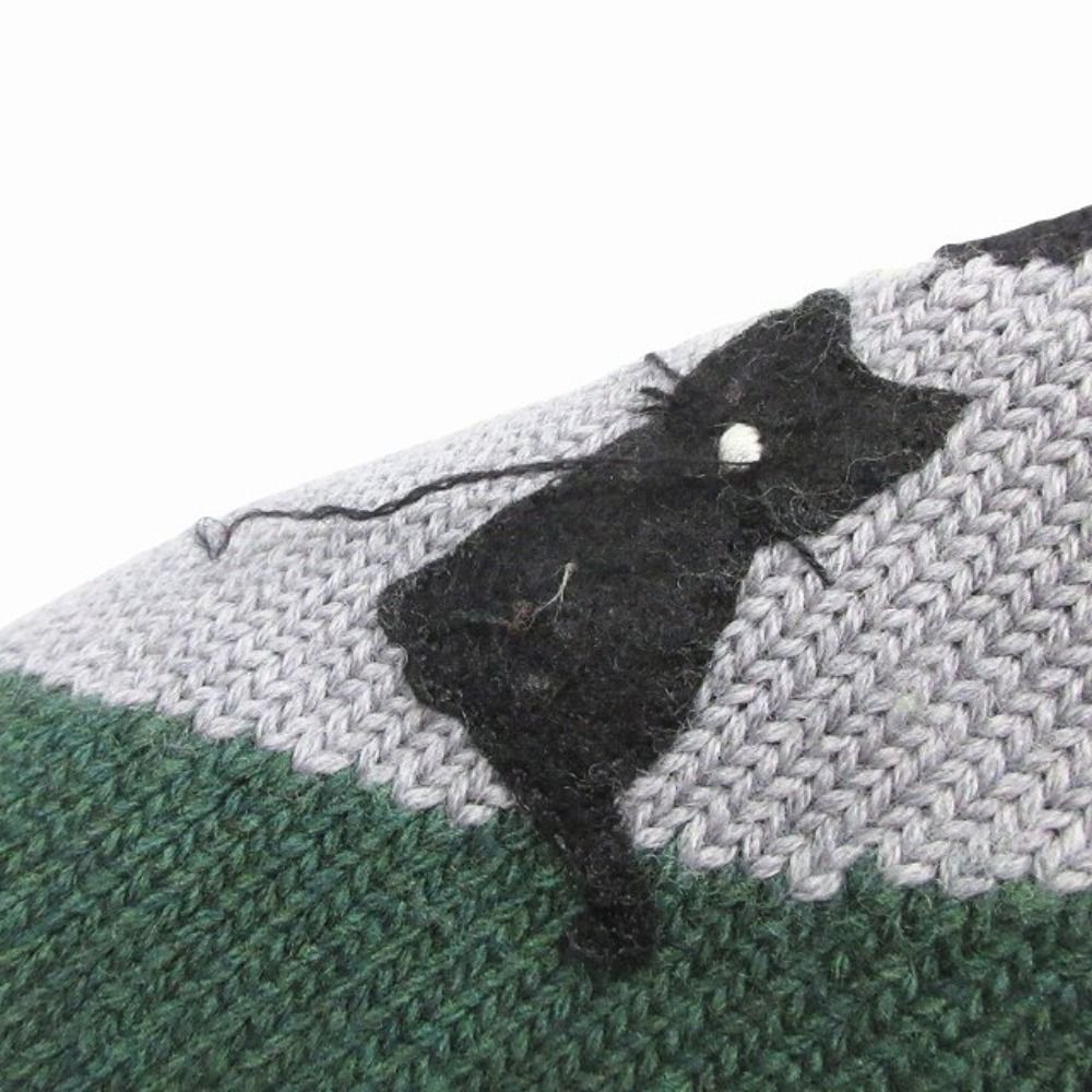 Miu Miu Landscape Intarsia Sweater Knit Top Long Sleeve Archive 40 Green White