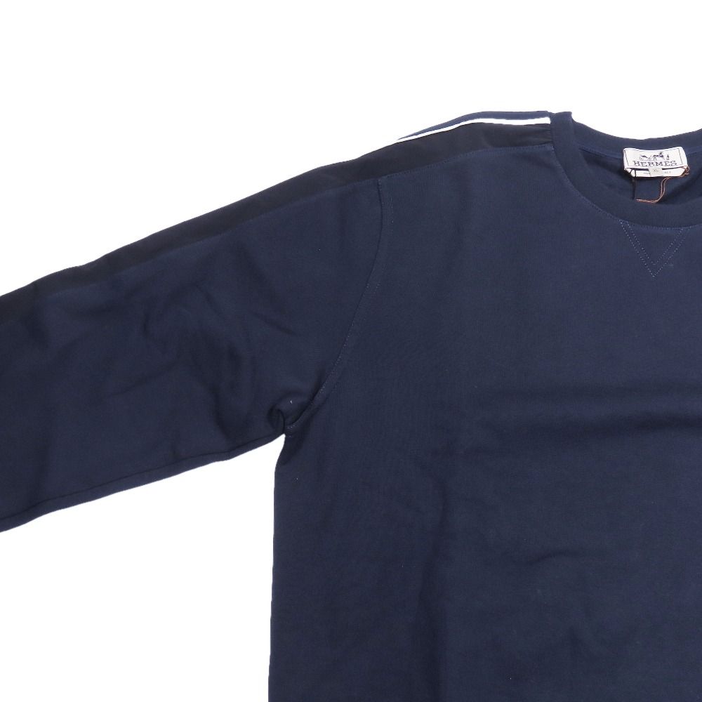 Hermes Run Sweatshirt Shirt Hline Brushed Lining Top Side Line Trainers XL Navy