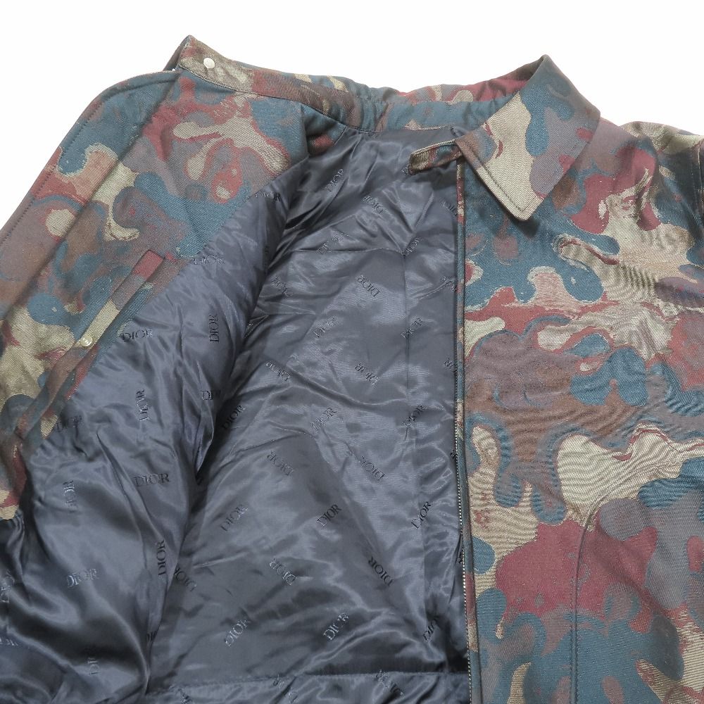 Dior Peter Doig Camouflage Batting Bomber Jacket 46 Multicolor