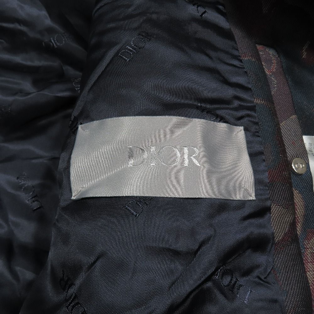 Dior Peter Doig Camouflage Batting Bomber Jacket 46 Multicolor