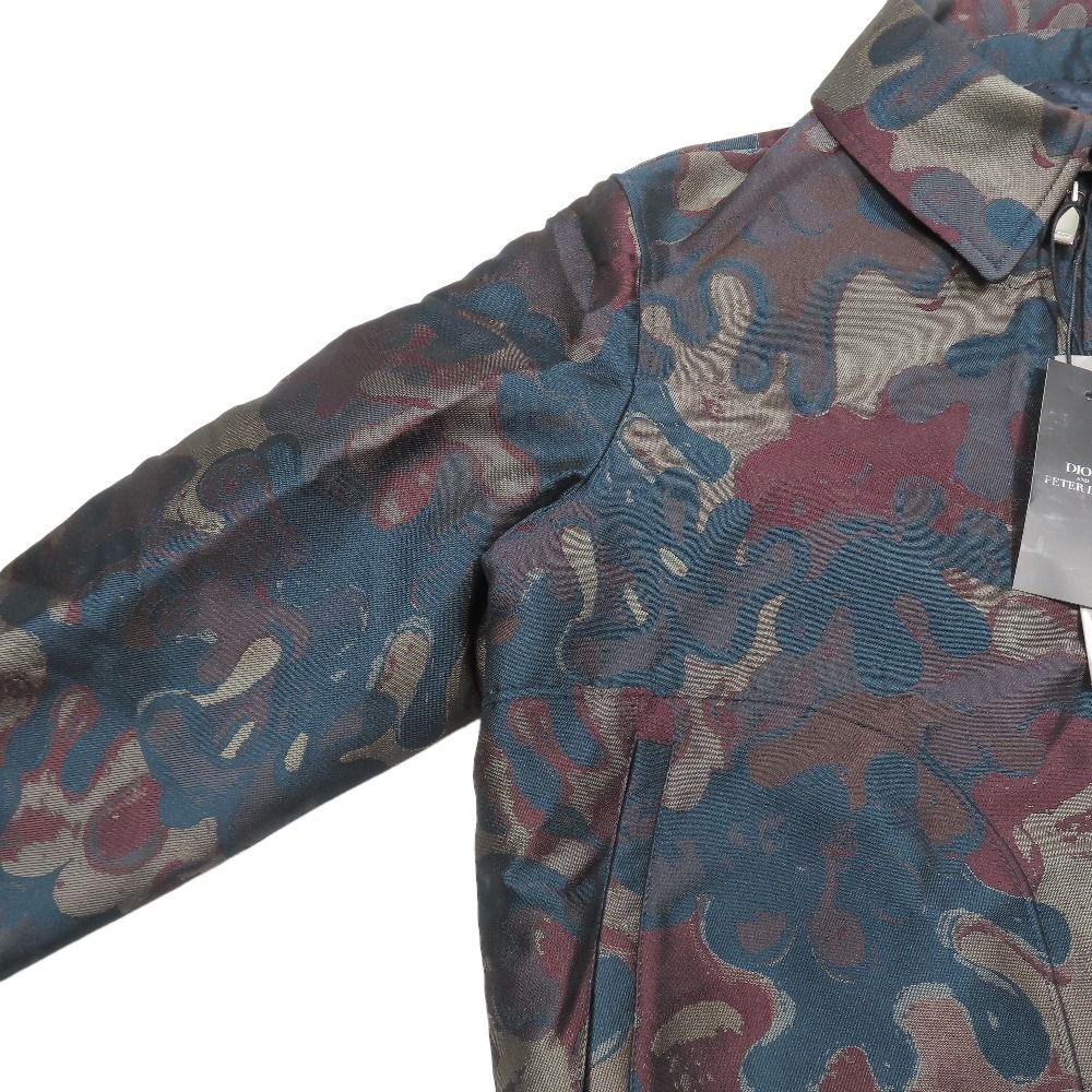 Dior Peter Doig Camouflage Batting Bomber Jacket 46 Multicolor