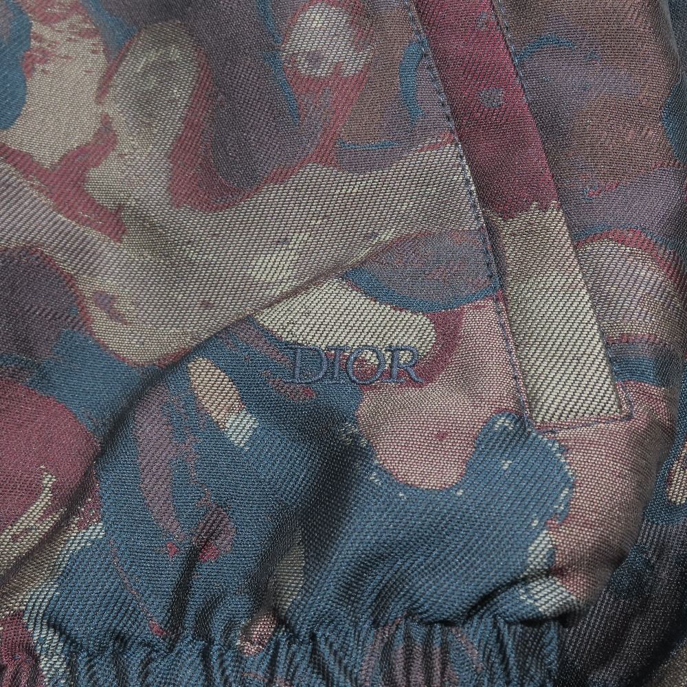Dior Peter Doig Camouflage Batting Bomber Jacket 46 Multicolor