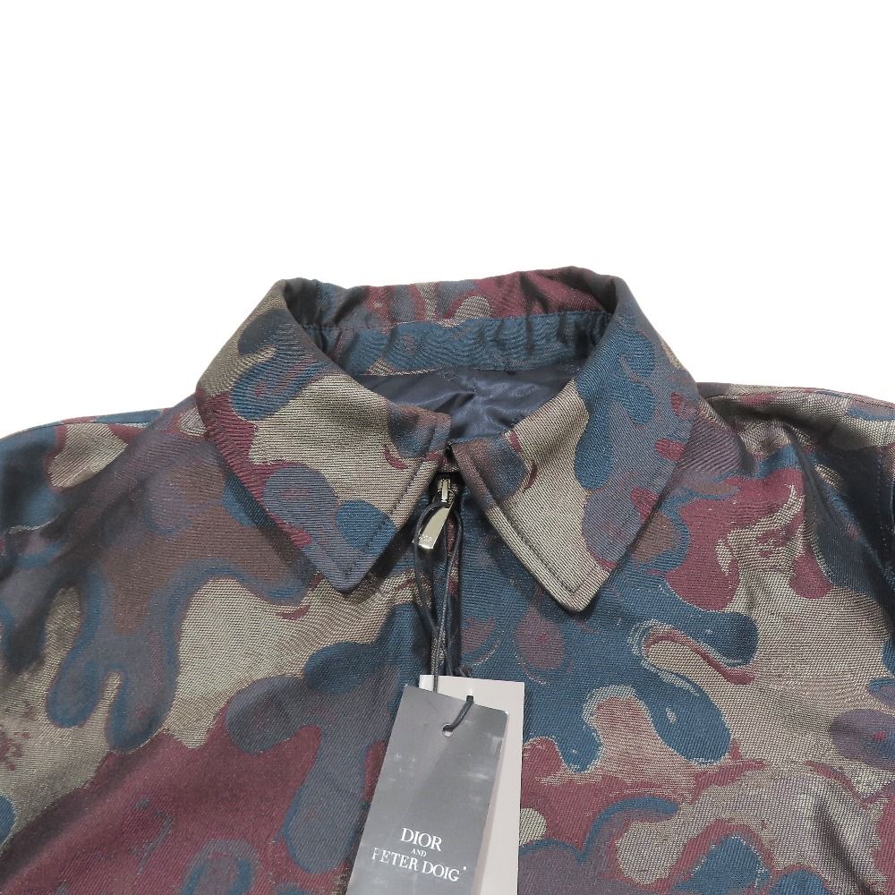 Dior Peter Doig Camouflage Batting Bomber Jacket 46 Multicolor