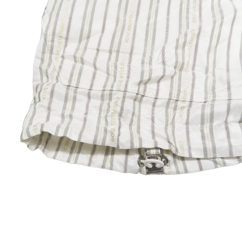 Dior Anorak Jacket Pullover Hoodie Half Zip Logo All Over Pattern Stripe 48