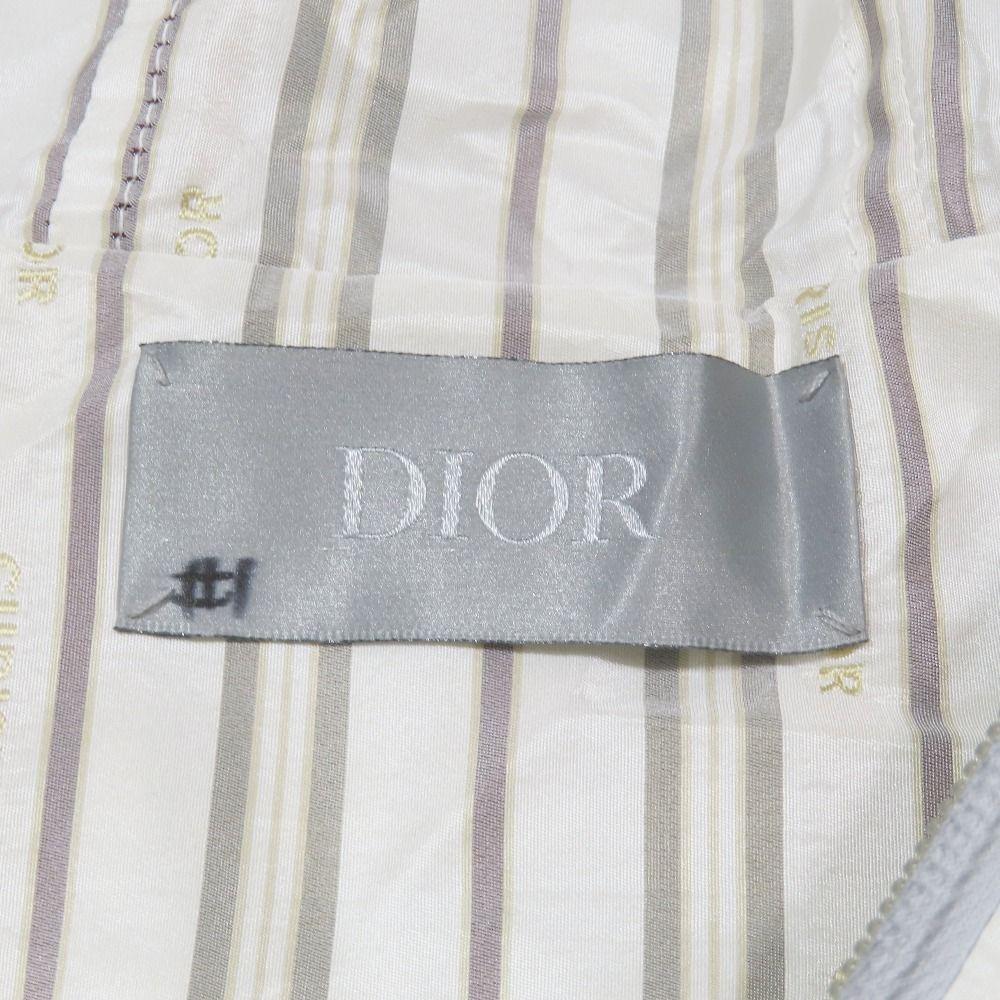 Dior Anorak Jacket Pullover Hoodie Half Zip Logo All Over Pattern Stripe 48