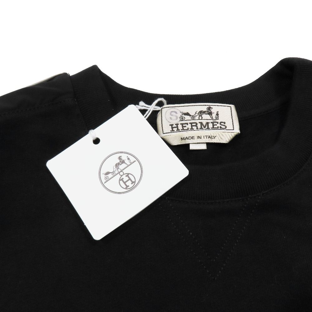 Hermes Run Sweatshirt Shirt Hline Brushed Lining Top Side Line Trainers XS Black