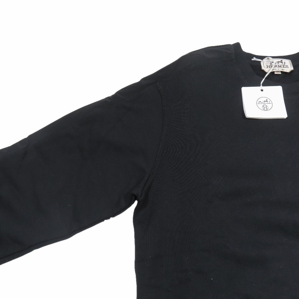 Hermes Run Sweatshirt Shirt Hline Brushed Lining Top Side Line Trainers XS Black