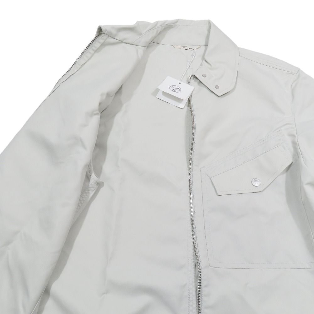 Hermes Nylon Zip Up Jacket Series Button 48 Light Gray