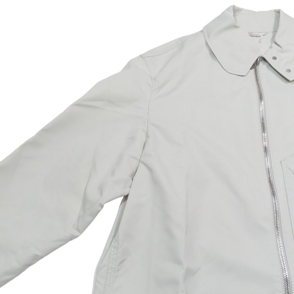 Hermes Nylon Zip Up Jacket Series Button 48 Light Gray