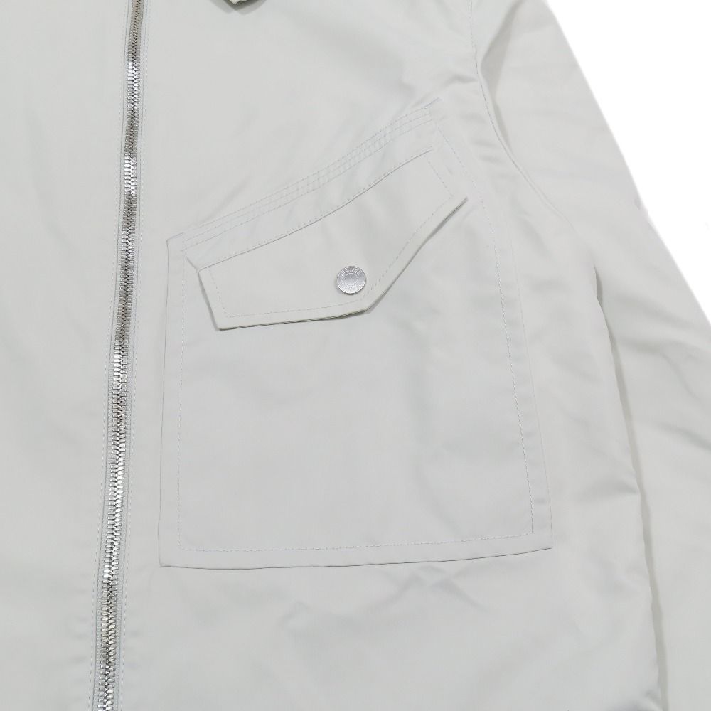 Hermes Nylon Zip Up Jacket Series Button 48 Light Gray