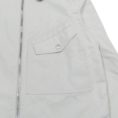 Hermes Nylon Zip Up Jacket Series Button 48 Light Gray