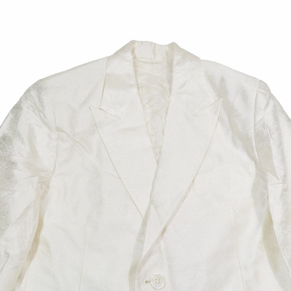 Dior Silk Jacquard Jacket Blue Leather All Pattern Shadow All 44 Glossy White