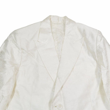 Dior Silk Jacquard Jacket Blue Leather All Pattern Shadow All 44 Glossy White