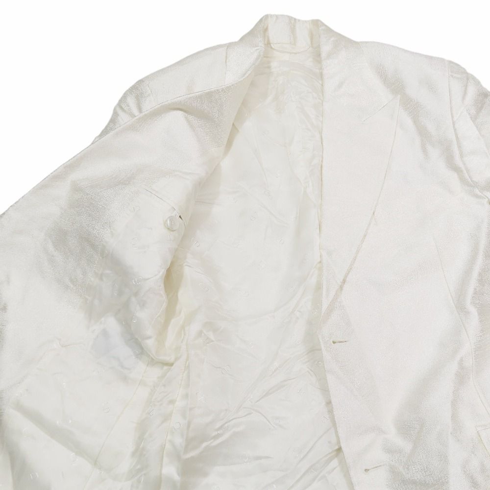 Dior Silk Jacquard Jacket Blue Leather All Pattern Shadow All 44 Glossy White