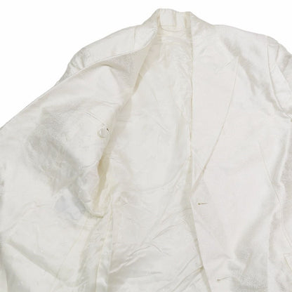 Dior Silk Jacquard Jacket Blue Leather All Pattern Shadow All 44 Glossy White