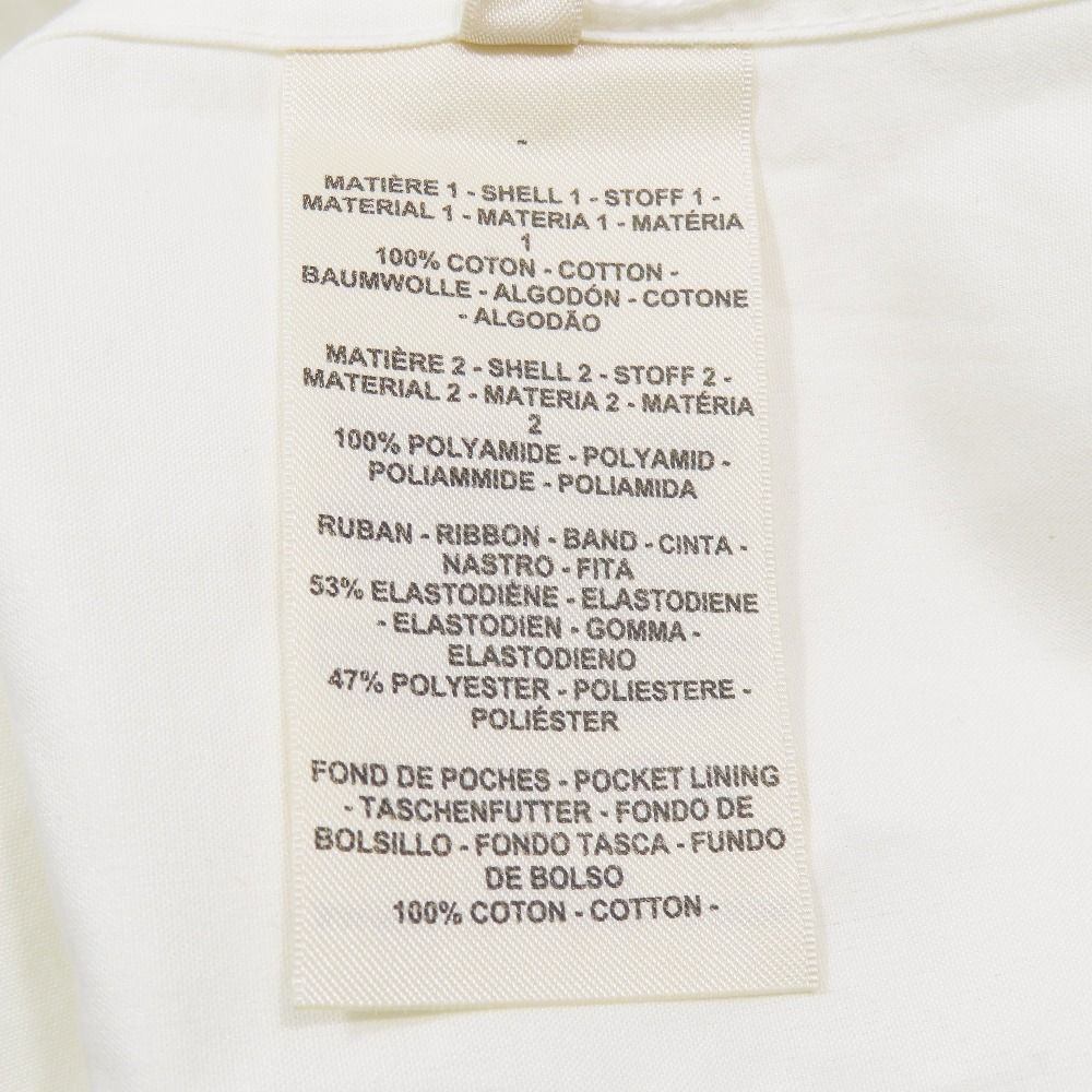 Hermes All in One Coverall Short Sleeve Shorts Half Zip Belt Cotton 34 White