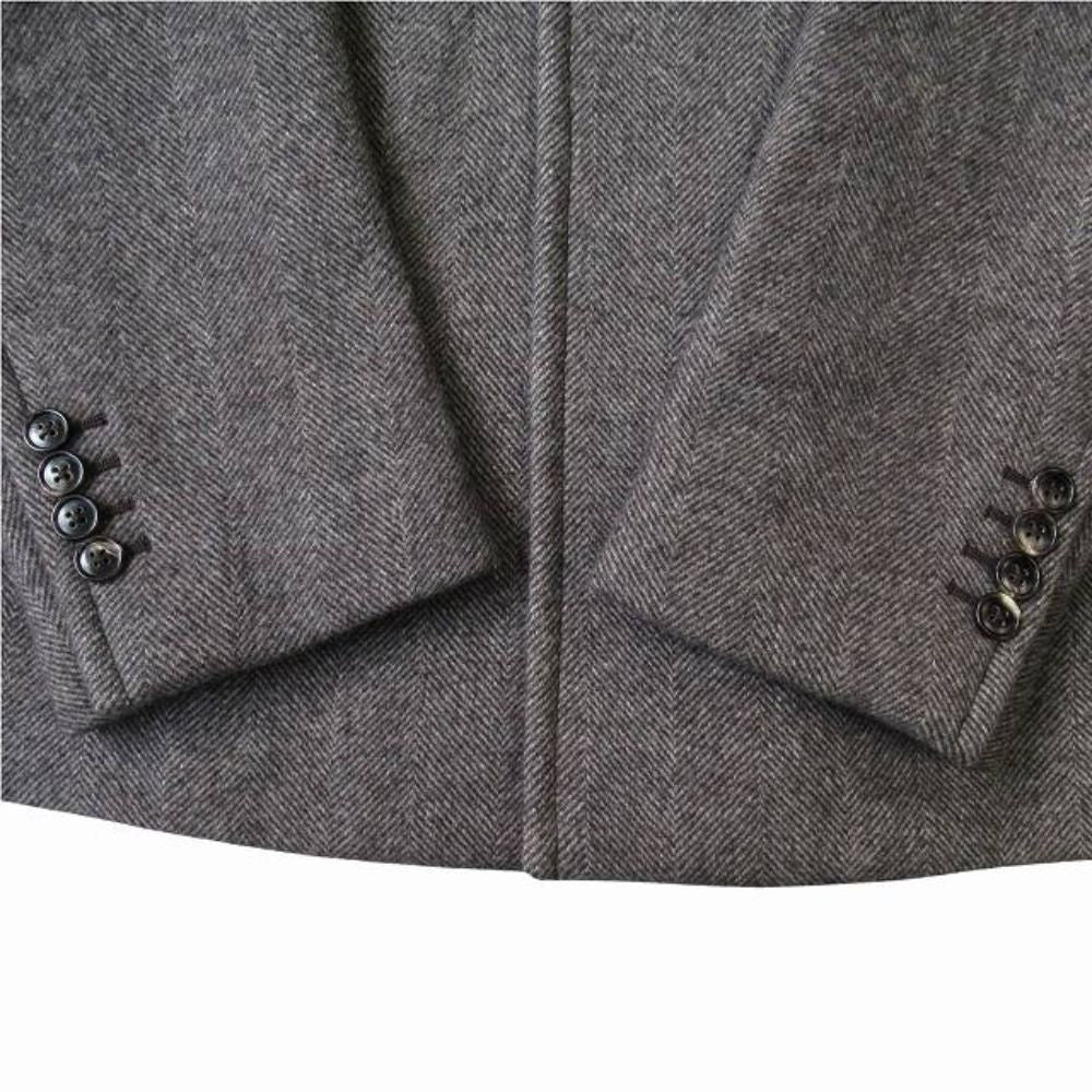 Hermes Emile Maxi Pocket Coat Virgin Wool Calfskin Archive 48 Brown
