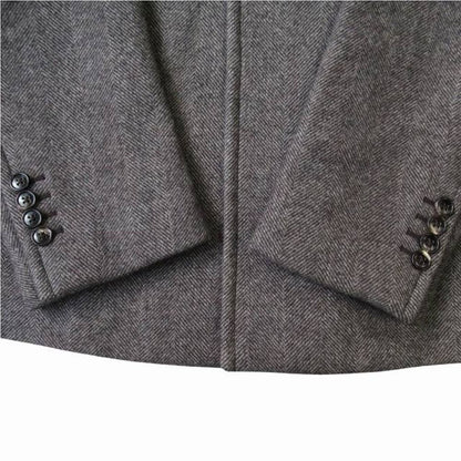 Hermes Emile Maxi Pocket Coat Virgin Wool Calfskin Archive 48 Brown