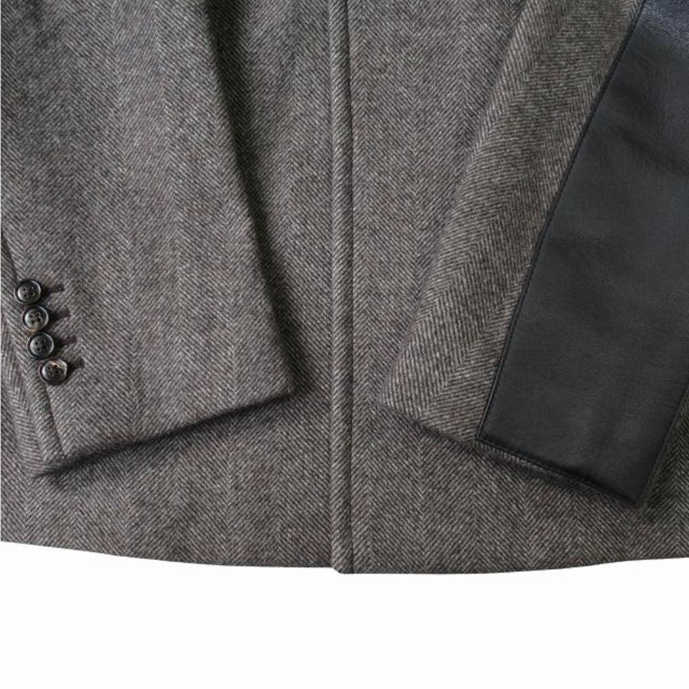 Hermes Emile Maxi Pocket Coat Virgin Wool Calfskin Archive 48 Brown