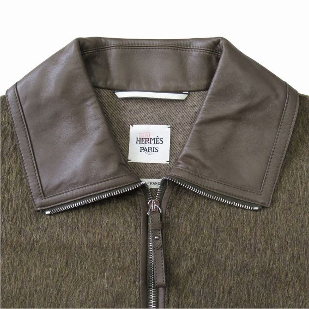Hermes Rocabar Cashmere Mohair Long Coat Jacket Lambskin Color Archive 38 Brown