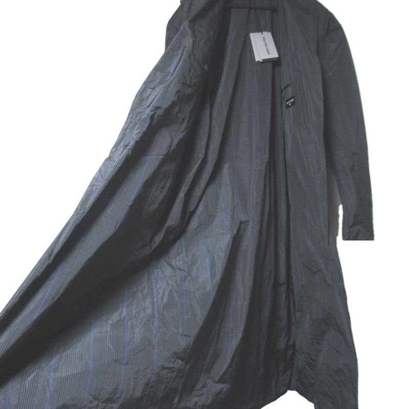 Balenciaga Plaid Oversize Chesterfield Coat 1 170 Gray