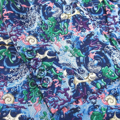 Dior Homme Kenny Shaaf Art Jacquard Color Coat Jacket 48 Navy
