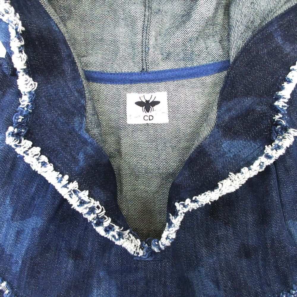 Dior Botanical Pattern Denim Dress Hooded 36 Indigo Hoodie