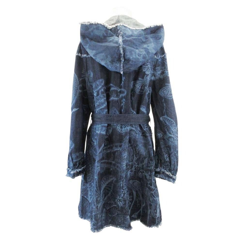 Dior Botanical Pattern Denim Dress Hooded 36 Indigo Hoodie