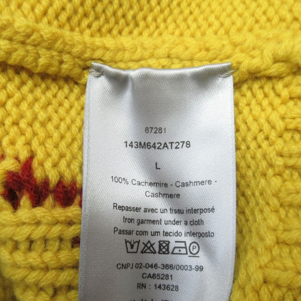 Dior Homme Peter Doig Collaboration Cashmere Jacquard Knit Sweater L Yellow